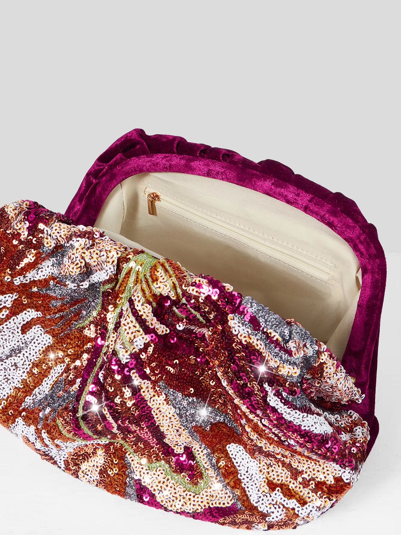 Exquisite Dazzling Women Rose Red Evening Clutch Bag Random Pattern Evening Party Clutch Purses Messenger Bags