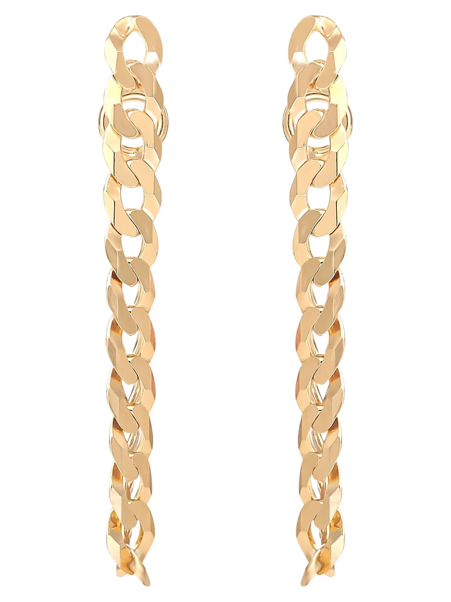 " Women’S Gold Plated Sterling Silver Curb Chain Earrings"