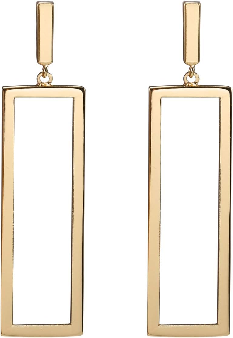 Gold Geometric Drop Earrings, Rectangle Dangle Earrings for Women Girls Costume Jewelry