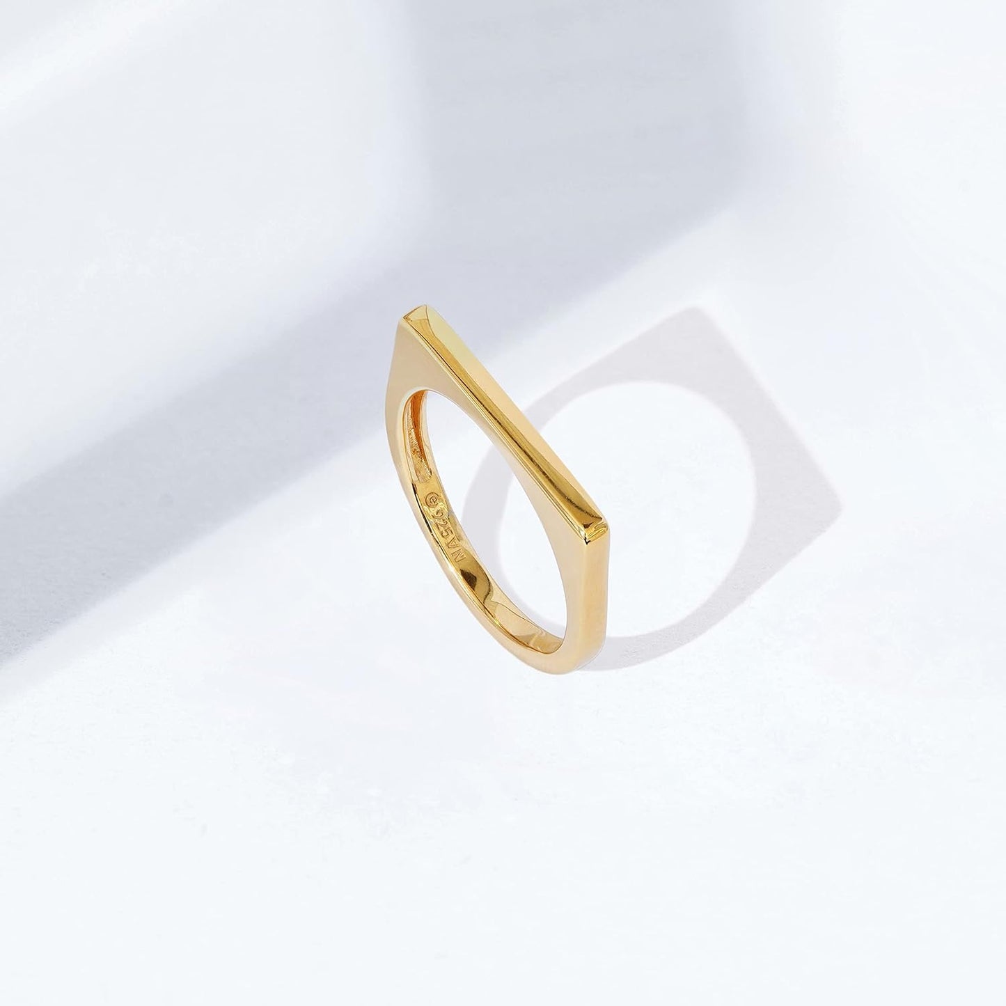 14K Gold Plated Sterling Silver Bar Ring