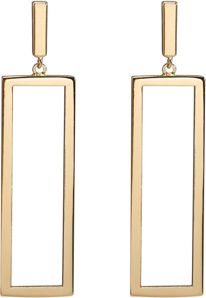 Gold Geometric Drop Earrings, Rectangle Dangle Earrings for Women Girls Costume Jewelry