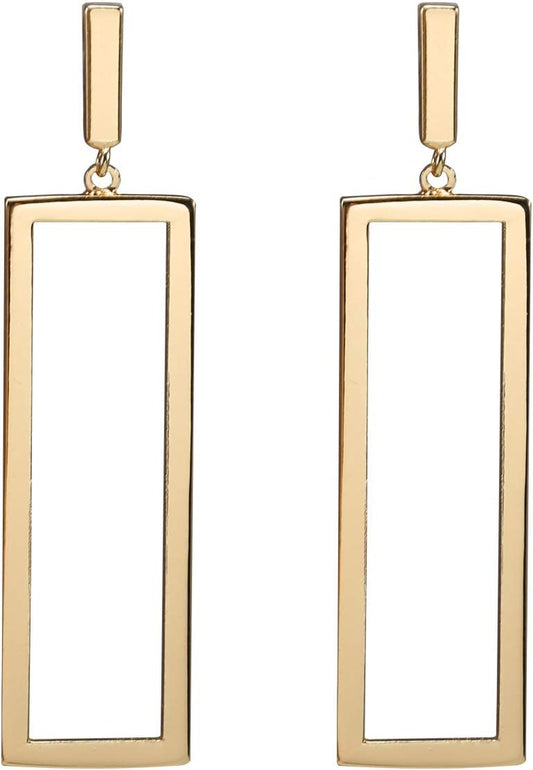 Gold Geometric Drop Earrings, Rectangle Dangle Earrings for Women Girls Costume Jewelry